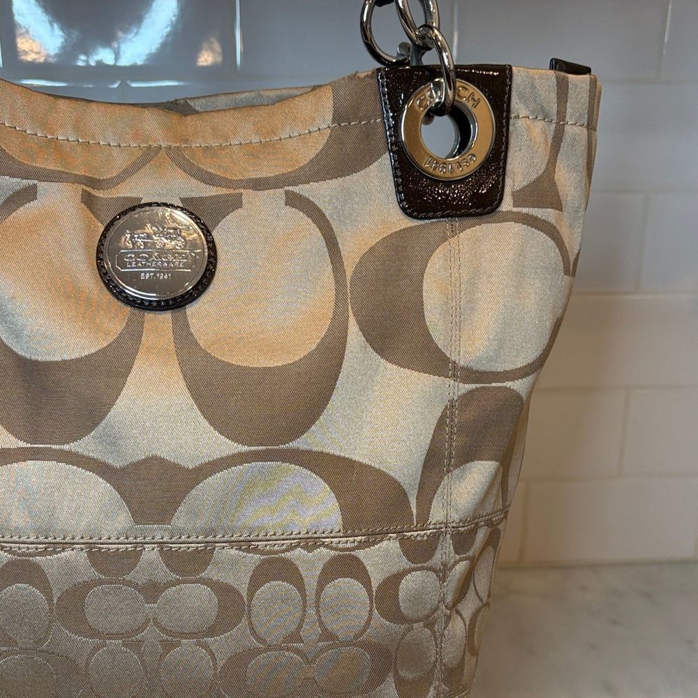 Coach Bag Purse Handbag Pocketbook Vintage Alex Signature Logo Shoulder Bag - Picture 5 of 16